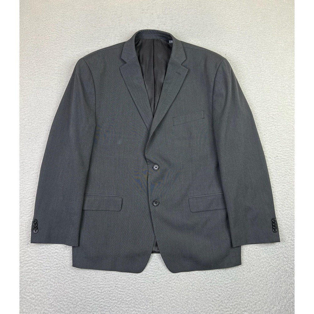 Michael Kors Mens 44S Gray Herringbone Suit Jacket 2 Button Stretch Blazer Short